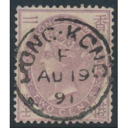 HONG KONG - 1890 2c dull purple QV Stamp Duty, used – SG # F8