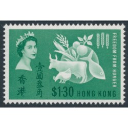 HONG KONG - 1963 $1.30 green Freedom from Hunger, MNH – SG # 211