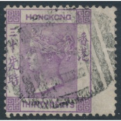 HONG KONG - 1871 30c mauve QV, Yokohama cancel – SG # 16 / Z40