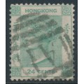 HONG KONG - 1864 24c pale green QV, Amoy cancel – SG # 48 / Z14