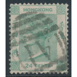 HONG KONG - 1864 24c pale green QV, Amoy cancel – SG # 48 / Z14