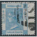 HONG KONG - 1865 12c pale blue QV, Shanghai cancel – SG # 12a / Z776