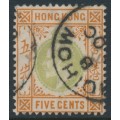 HONG KONG - 1903 5c green/orange KEVII, Hoihow cancel – SG # 65 / Z591