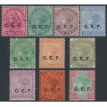 INDIA - 1900 3p to 1Rp QV set of 10 overprinted CEF, MH – SG # C1-C10