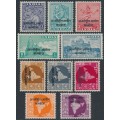 INDIA - 1954-1957 Indian definitives set of 10 overprinted Cambodia, MNH – SG # N1-N5+N16-N20