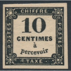 FRANCE - 1859 10c black Postage Due, imperforate, MH – Michel # P2