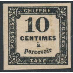 FRANCE - 1859 10c black Postage Due, imperforate, MH – Michel # P2