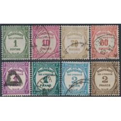 FRANCE - 1927-1931 1c to 2Fr ‘Taxe à Perçevoir’ set of 8, used – Michel # ex. P57-P66