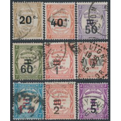 FRANCE - 1917-1931 overprinted Postage Dues set of 9, used – Michel # ex. P42-P67