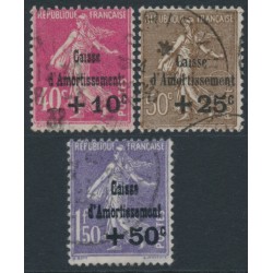 FRANCE - 1930 Caisse d’Amortissement set of 3, used – Michel # 252-254