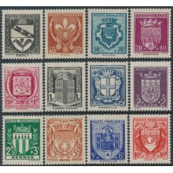 FRANCE - 1941 Coats of Arms set of 12, MNH – Michel # 538-549