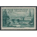 FRANCE - 1938 20Fr blue-green Saint Malo Harbour, MNH – Michel # 415