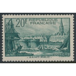 FRANCE - 1938 20Fr blue-green Saint Malo Harbour, MNH – Michel # 415