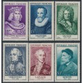 FRANCE - 1955 Famous Frenchmen set of 6, MNH – Michel # 1053-1058