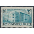 FRANCE - 1939 90c+35c green-blue P.T.T. Building, MNH – Michel # 442