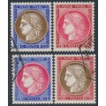 FRANCE - 1937 5c to 50c Cérès stamps from the PEXIP M/S, used – Michel # 353-356