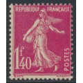 FRANCE - 1925 1.40Fr rose Semeuse, MNH – Michel # 191