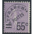 FRANCE - 1926 55c on 60c purple Semeuse with a pre-cancel, MH – Michel # 199