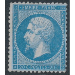 FRANCE - 1862 20c blue Napoléon, perf. 14:13½, MNG – Michel # 21a