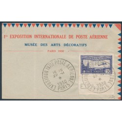 FRANCE - 1930 1.50Fr blue Airmail, EIPA 30 perfin, used – Michel # 225