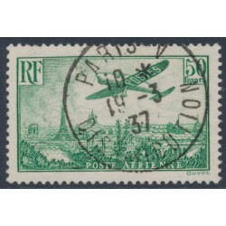 FRANCE - 1936 50Fr green Airmail, used – Michel # 311a