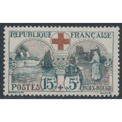 FRANCE - 1918 15c+5c grey/red Red Cross, MH – Michel # 136