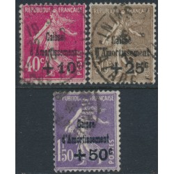 FRANCE - 1930 Caisse d’Amortissement set of 3, used – Michel # 252-254