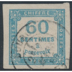 FRANCE - 1878 60c blue Postage Due, imperforate, used – Michel # P9a