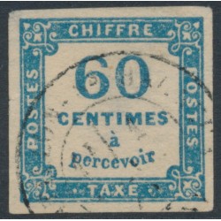 FRANCE - 1878 60c blue Postage Due, imperforate, used – Michel # P9a