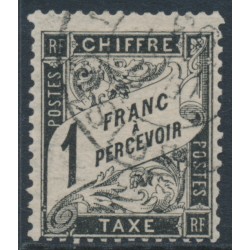 FRANCE - 1882 1Fr black Postage Due, used – Michel # P21