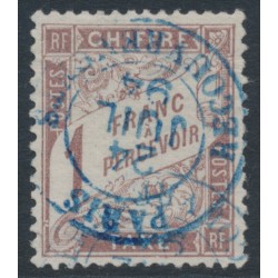 FRANCE - 1884 1Fr red-brown Postage Due, used – Michel # P24