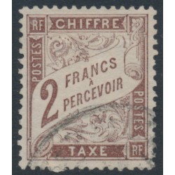 FRANCE - 1884 2Fr red-brown Postage Due, used – Michel # P25