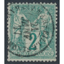 FRANCE - 1876 2c green Peace & Commerce, type I, used – Michel # 57I