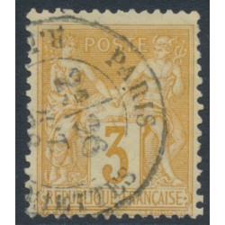 FRANCE - 1878 3c yellow-brown Peace & Commerce, used – Michel # 70