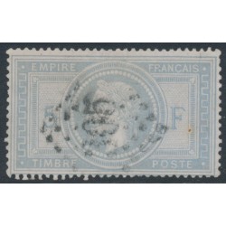 FRANCE - 1869 5Fr grey-blue Emperor Napoléon, used – Michel # 32