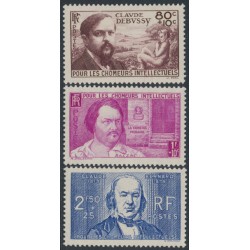 FRANCE - 1940 Unemployed Intellectuals set of 3, MNH – Michel # 475-477