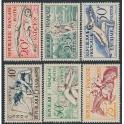 FRANCE - 1953 20Fr to 75Fr Sports set of 6, MNH – Michel # 978-983