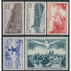 FRANCE - 1947 3.50Fr to 500Fr UPU Congress set of 5, MNH – Michel # 778-781