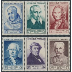 FRANCE - 1953 Famous Frenchmen set of 6, MNH – Michel # 965-970