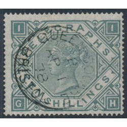 GREAT BRITAIN - 1877 10/- grey-green QV Telegraph stamp, used – SG # T16