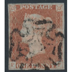 GREAT BRITAIN - 1841 1d red-brown QV, plate 8, check letters PF, used – SG # 7