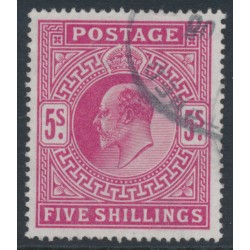 GREAT BRITAIN - 1902 5/- bright carmine KEVII, used – SG # 263