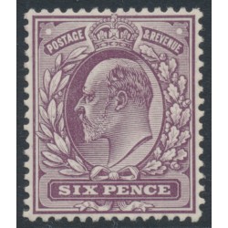 GREAT BRITAIN - 1906 6d dull purple KEVII, chalk paper, MH – SG # 248