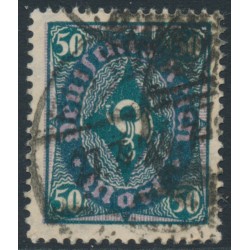 GERMANY - 1922 50Mk dark green/violet Posthorn, Vierpass watermark, used – Michel # 209Y