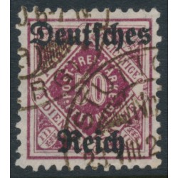 GERMANY - 1920 50pf carmine Württemberg Official o/p Deutsches Reich, used – Michel # D56