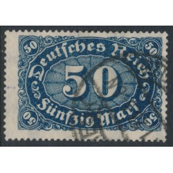 GERMANY - 1922 50Mk blue Numeral, with a variety, used – Michel # 246I