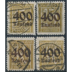 GERMANY - 1923 400Tausend overprints set of 4, used – Michel # 297-300