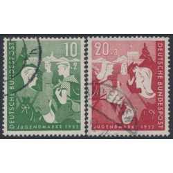 WEST GERMANY / BRD - 1952 Youth Hostels set of 2, used – Michel # 153-154