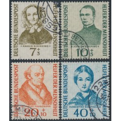 WEST GERMANY / BRD - 1955 Helfer der Menschheit set of 4, used – Michel # 222-225