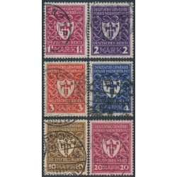 GERMANY - 1922 1¼Mk to 20Mk Industry Show set of 6, used – Michel # 199-204